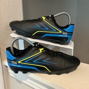 DSG Boys' Black Soccer Cleats Athletic Lack Blue Shoes Youth Size 5.5Y